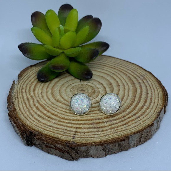 Sugar Druzy Multi Color Stainless Steel Earring Set - Picture 13 of 16